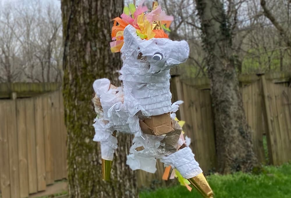 Birthday Piñata Worked Over Long And Hard By Group Of Second Graders